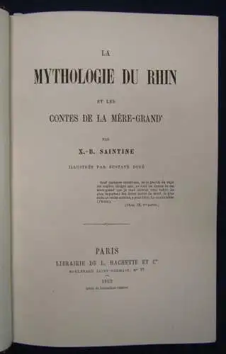 Saintine La Mythologie Du Rhin 1862 1. Ausgabe mit Illustr. v. Gustav Dore js