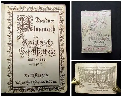 Dresdner Almanach  der königl.Sächs. Hof-Apotheke 1887-1888 3.Ausgabe * selten *