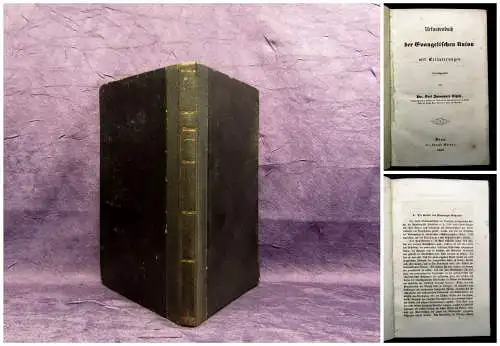 Ritzsch Urkundenbuch der Evangelischen Union mit Erläuterungen 1853 Religion