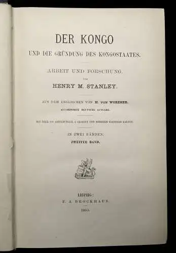 Stanley Der Kongo und die Gründung des Kongostaates 2.Bd. apart 1855 Geschichte