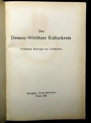 Van Kempen 2 Hefte über Desslau und Wörlitz, 1925 und 1965 Sachsen- Anhalt