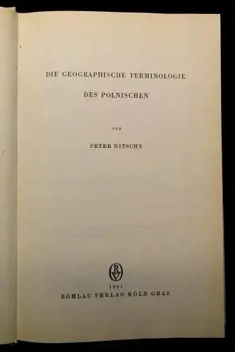 Nitsche Slavistische Forschung Bd.4 Geographische Terminologie d.Polnischen 1964