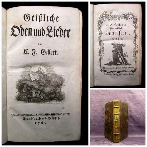 Gellerts sämmtliche Schriften IV. Theil 1765, 1766 Klassiker Belletristik Lyrik