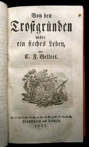 Gellerts sämmtliche Schriften III. Theil 1765 Klassiker Belletristik Lyrik