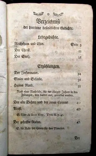 Gellerts sämmtliche Schriften III. Theil 1765 Klassiker Belletristik Lyrik