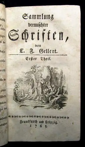 Gellerts sämmtliche Schriften III. Theil 1765 Klassiker Belletristik Lyrik