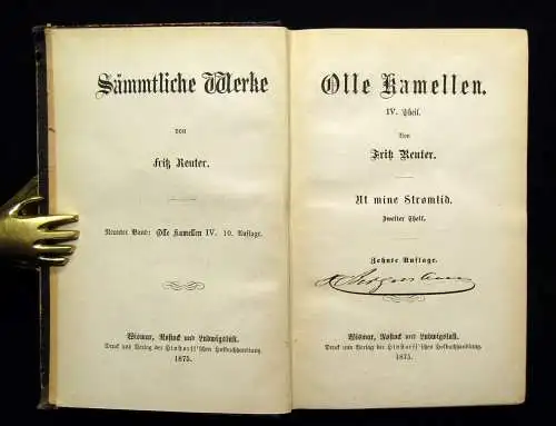 Sämmtliche Werke von Fritz Reuter 15 Bde. komplett Mischauflage 1874,75 und 1886