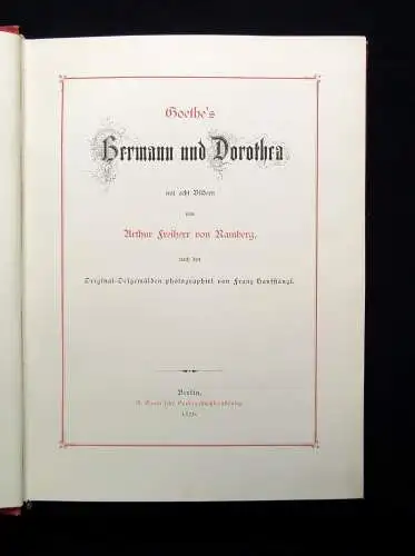 Ramberg Goethe`s Hermann und Dorothea mit acht Bildern 1876 rundumgoldschnitt