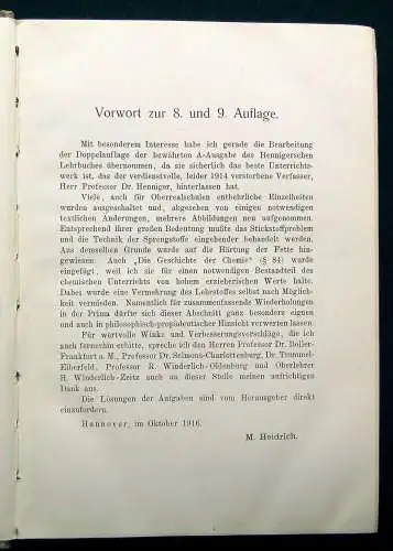 Heidrich Lehrbuch der Chemie und Mineralogie mit Elemente der Geologie 1916