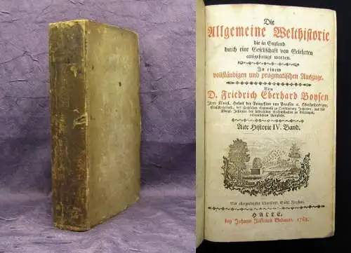 Boysen Die allgemeine Welthistorie 1768 Alte Historie 4. Band Geschichte