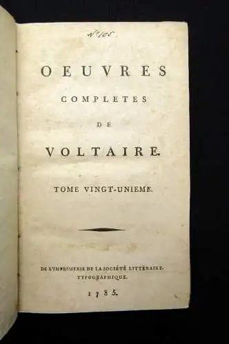 Voltaire ESSAI SUR LES MOEURS ET L´ESPRIT DES NATIONS 21. Bd apart 1785