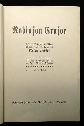 Höcker Robinson Crusoe Nach Defoeschen Erzählungen 1899 Abenteuer Erzählungen