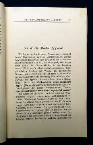 Wohlmuth Elektrogalvanische Heilkunde Selbstbehandlung für gesunde u kranke 1924