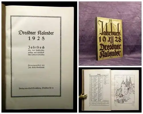 Dresdner Kalender 1928 Jahrbuch über das künstlerische, geistige Leben