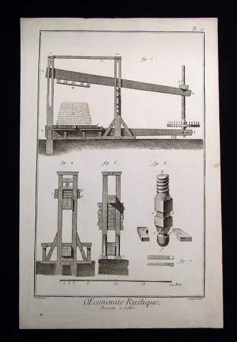 Bernard Fecit Oeconomie Routique( Wirtschaft rustikal) Pressoir a Lidre 2 Kupfer