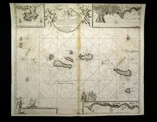 Seekarte 1726 Johannes van Keulen Azoren- Inseln