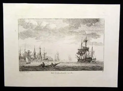 Gerit Groenewegen (1754- 1826) Het Schiedamse Hooft. Radierung um 1800