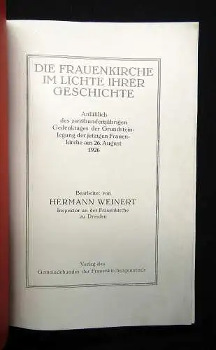 Weinert Die Frauenkirche im Lichte ihrer Geschichte um 1926 Theologie