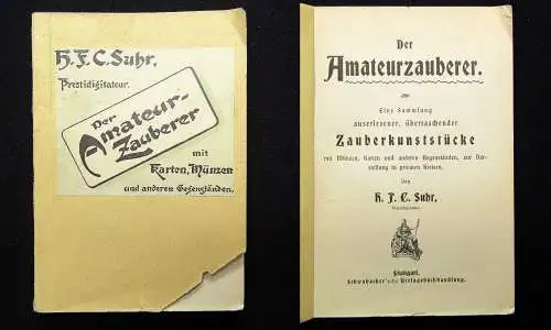 Suhr Der Amateur-Zauberer mit Karten und Münzen um 1900 Magie Zauberer