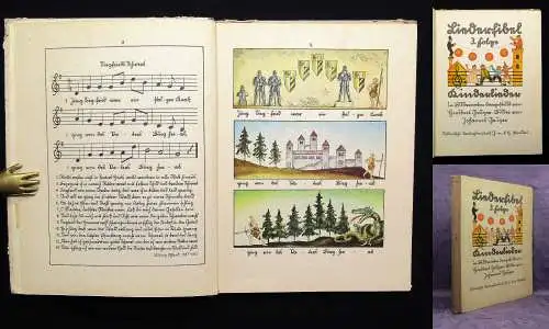 Grüger Kinderfibel 3. Folge Kinderlieder in Bildernoten dargestellt 1933
