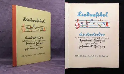 Grüger Liederfibel Kinderlieder in Bildernoten dargestellt 1927 Kinderbücher