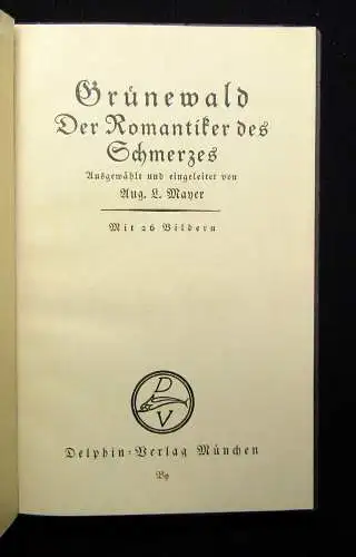 Eulenberg 5 Bände Corinth Murillo Menzel Rubens Grünewald um 1920 Literatur