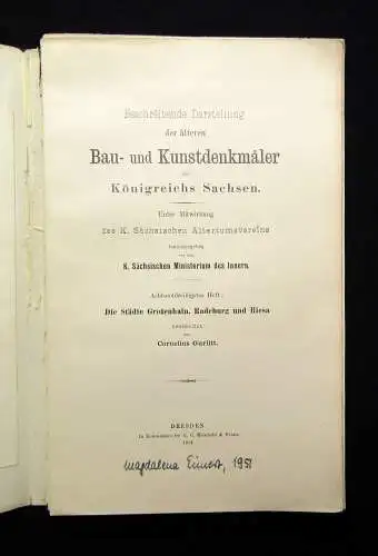 Gurlitt Beschreibende Darstellung der älteren Bau-und Kunstdenkmäler 1914