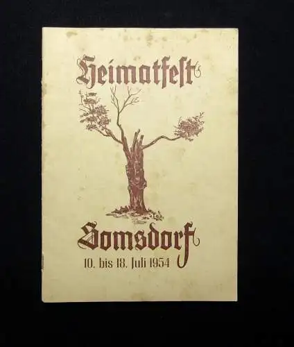 Stadt Somsdorf Heimatheft Somsdorf 10. bis 18. Juli 1954 Geschichte sehr selten