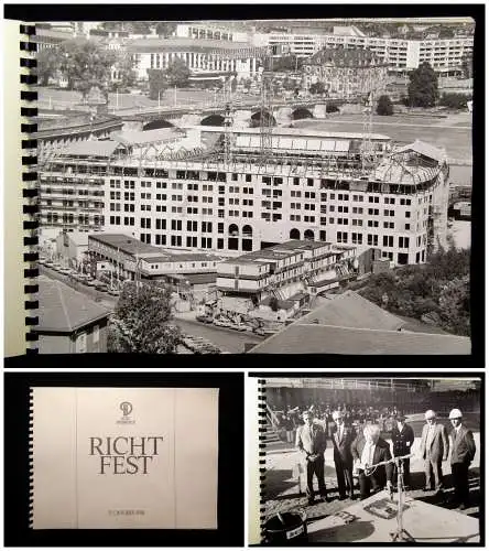 Sehr seltene Festschrift zum Richtfest des Hotel Dresdner Hof 1988 13 Or. Fotos