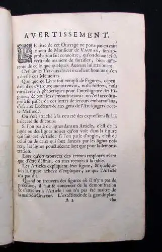 Vauban Veritable Maniere de Fortifier de Mr. De Vauban. Ou l'on voit de 1718