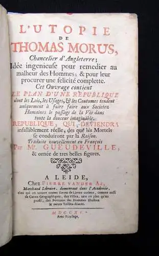 Morus L'Utopie de Thomas Morus, Chancelier d'Angleterre; ide ingenieuse 1715