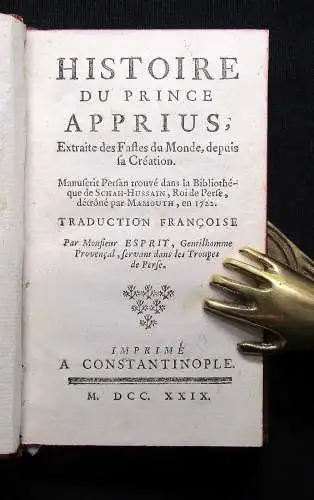 de Beauchamps Histoire du Prince Apprius, Extraite des Fastes du Monde 1729