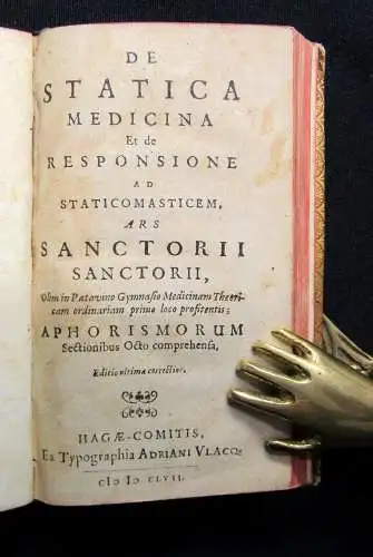 Sanctorio De statica medicina et de responsione ad Staticomasticem, ars  1657