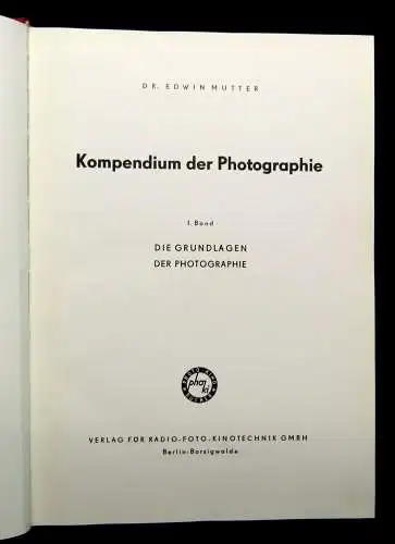 Mutter Kompendium der Photographie 2 Bde. 1962 Hobby Berufe Handwerk