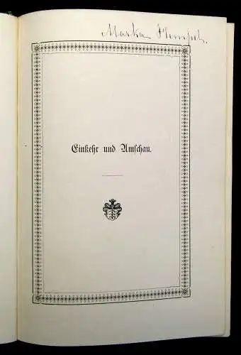 Bodenstedt Einkehr und Umschau um 1900 Belletristik Unterhaltung Prachtausgabe