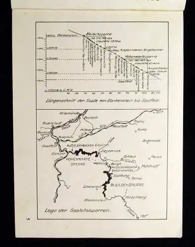 Die Bleilochsperre Broschur 1932 +beiliegender ausfaltb.Karte und 1 Postkarte