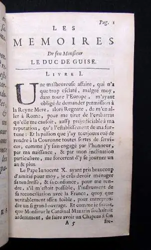 Guise Les Memoires de feu Monsieur le duc de Guise - 2 in 1, 1668