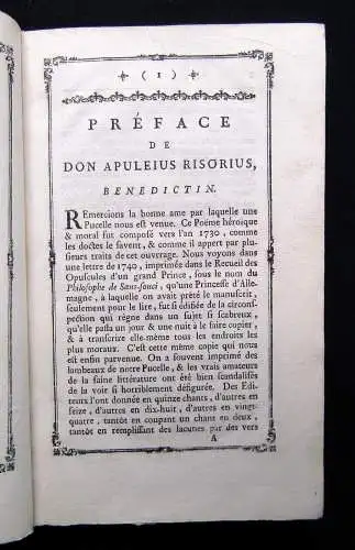 Voltaire La Pucelle d'Orléans, poème, divisé en vingt et un chants. Avec 1773