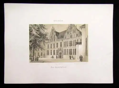 Geissler Bremen, 15 von gesamt 18 getönten Lithographien aus "Album von Bremen"