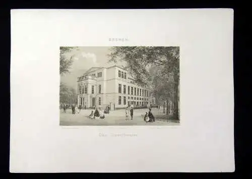 Geissler Bremen, 15 von gesamt 18 getönten Lithographien aus "Album von Bremen"