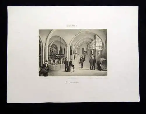 Geissler Bremen, 15 von gesamt 18 getönten Lithographien aus "Album von Bremen"