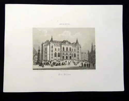 Geissler Bremen, 15 von gesamt 18 getönten Lithographien aus "Album von Bremen"