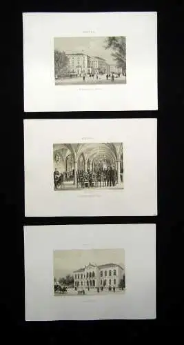 Geissler Bremen, 15 von gesamt 18 getönten Lithographien aus "Album von Bremen"