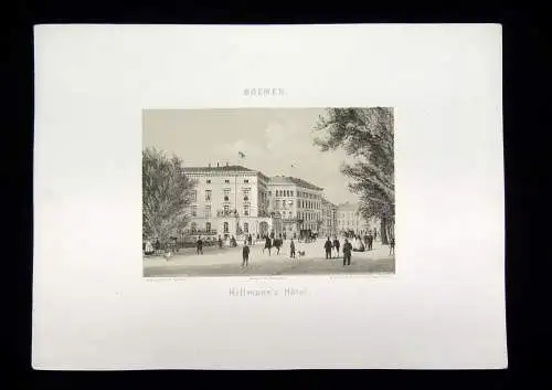 Geissler Bremen, 15 von gesamt 18 getönten Lithographien aus "Album von Bremen"