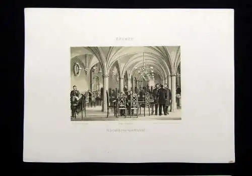 Geissler Bremen, 15 von gesamt 18 getönten Lithographien aus "Album von Bremen"