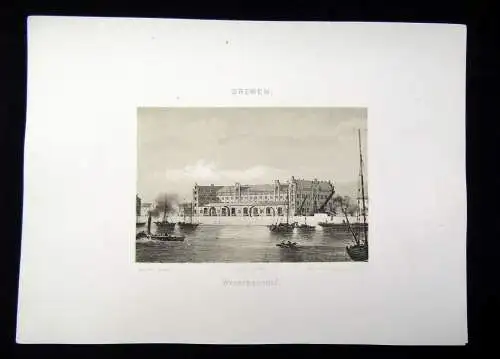 Geissler Bremen, 15 von gesamt 18 getönten Lithographien aus "Album von Bremen"