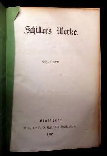 Schiller`s ausgewählte Werke 1867 12 Bde. in 6 komplett Klassiker Lyrik