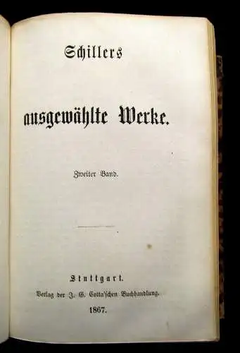 Schiller`s ausgewählte Werke 1867 12 Bde. in 6 komplett Klassiker Lyrik