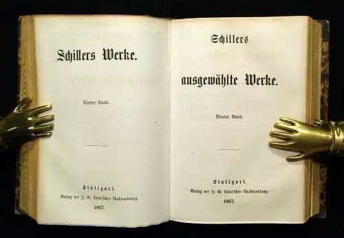 Schiller`s ausgewählte Werke 1867 12 Bde. in 6 komplett Klassiker Lyrik