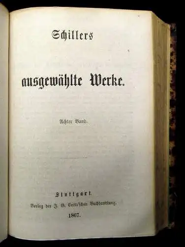 Schiller`s ausgewählte Werke 1867 12 Bde. in 6 komplett Klassiker Lyrik